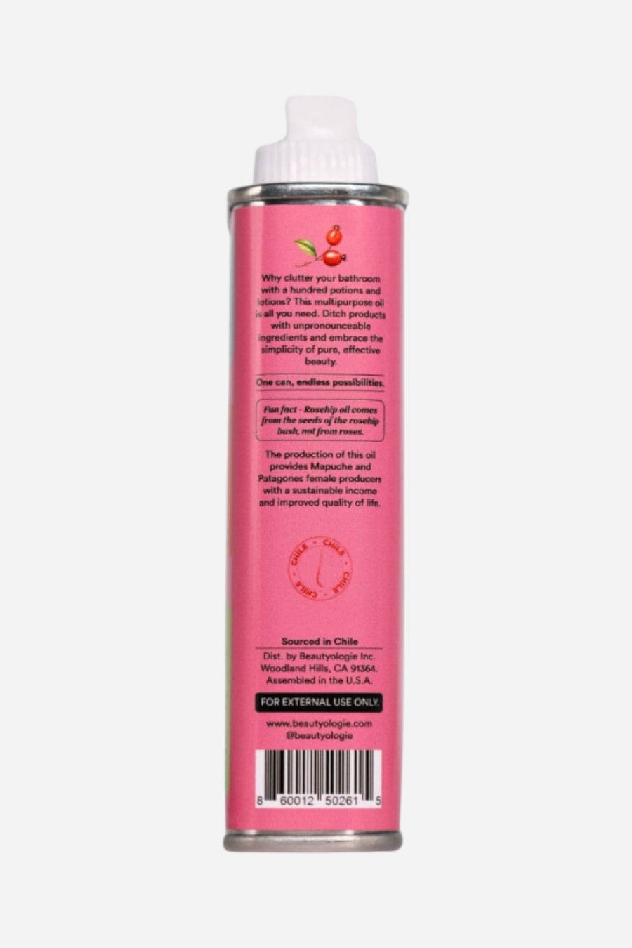 WOO Rosehip Oil – side view