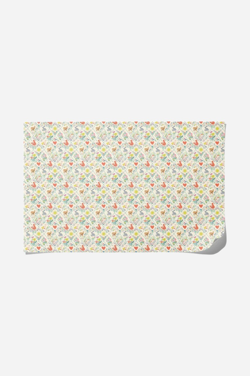 Woodland Critters Baby Wrapping Paper – back view
