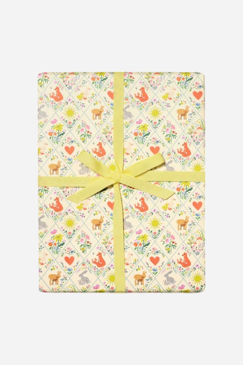 Woodland Critters Baby Wrapping Paper – front view