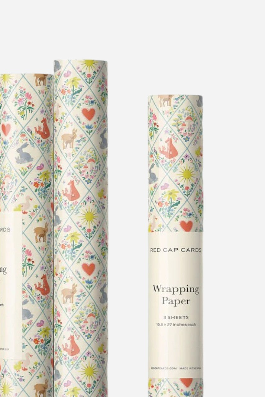 Woodland Critters Baby Wrapping Paper – side view