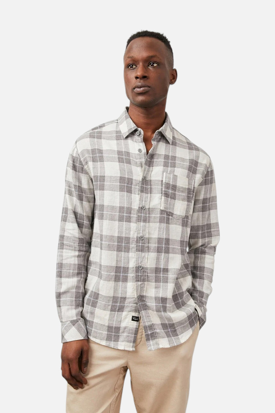Wyatt Button Up Shirt in Anthrocite Sky Melange – front view