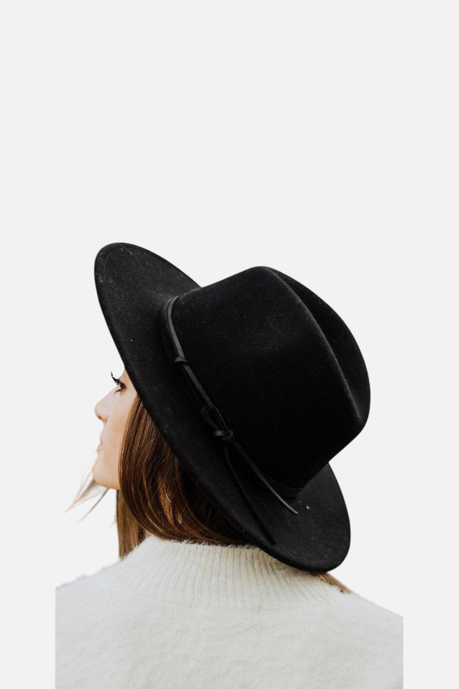 Wyeth Billie Hat In Felt Black – back view