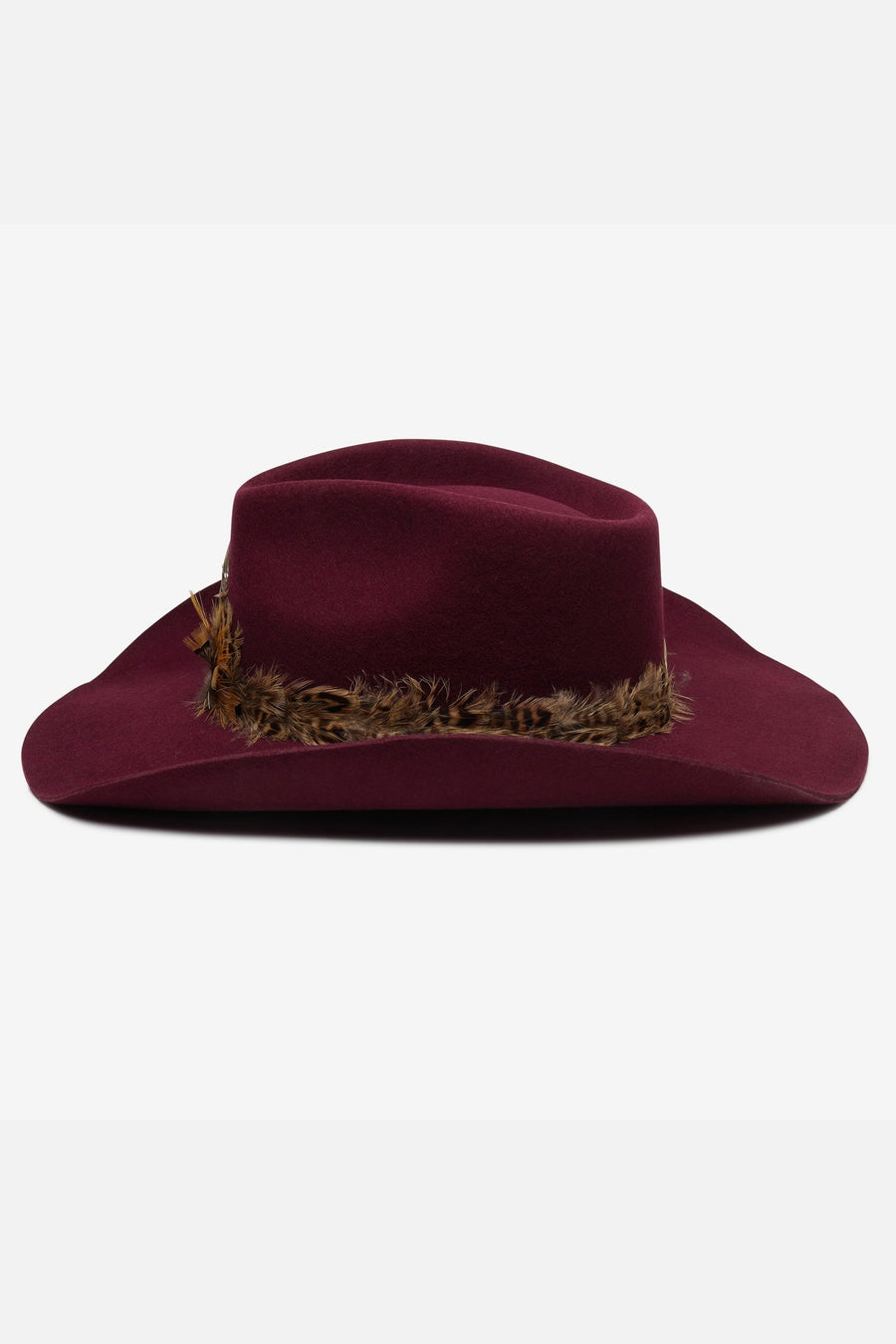 Wyeth Hats Cassidy Fedora Hat in Wine – side view