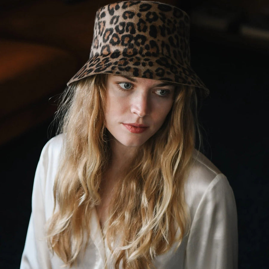 Wyeth Tenley Bucket Hat in Leopard – back view