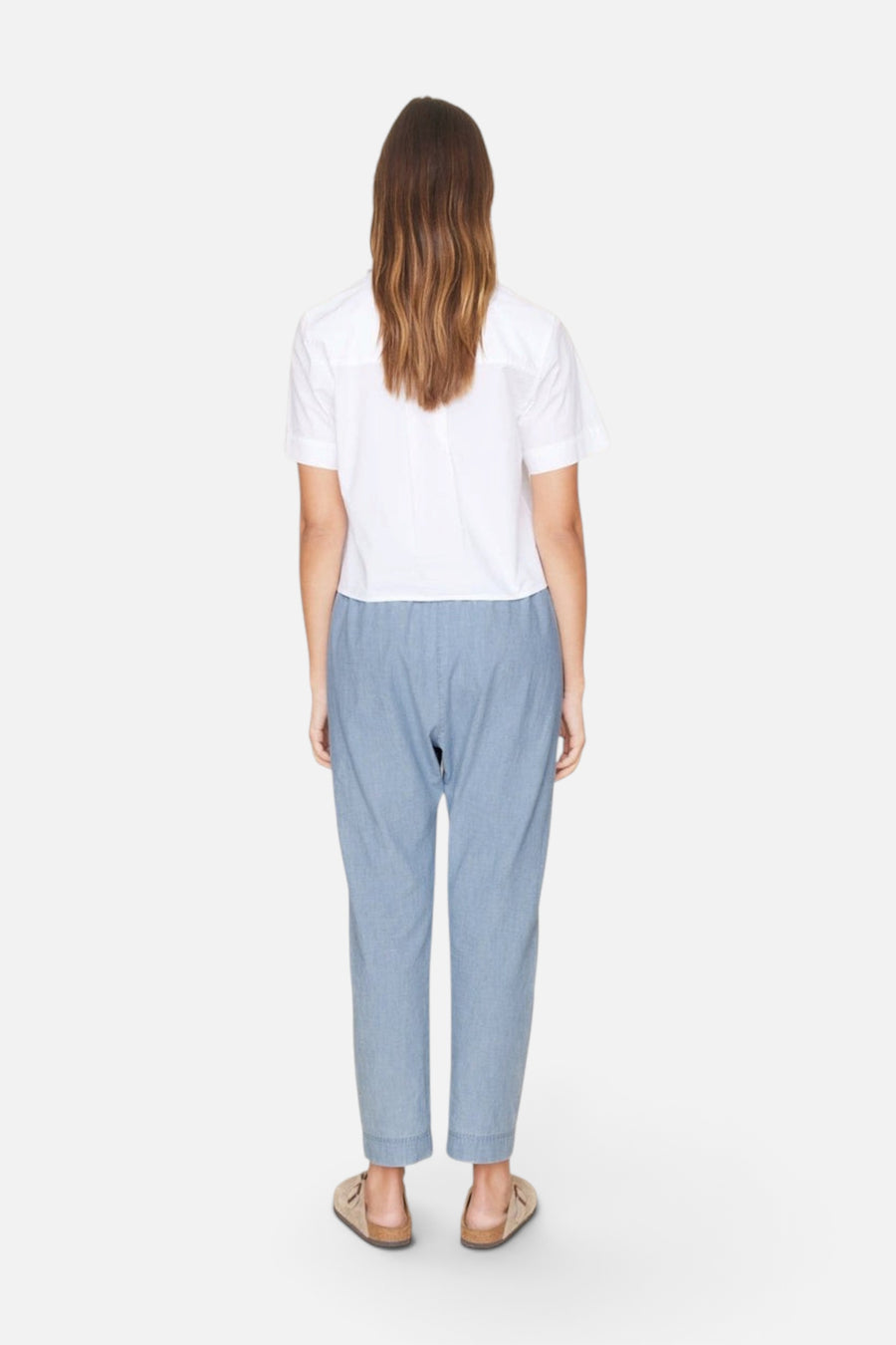 Xirena Draper Pants in Dusty Blue – back view
