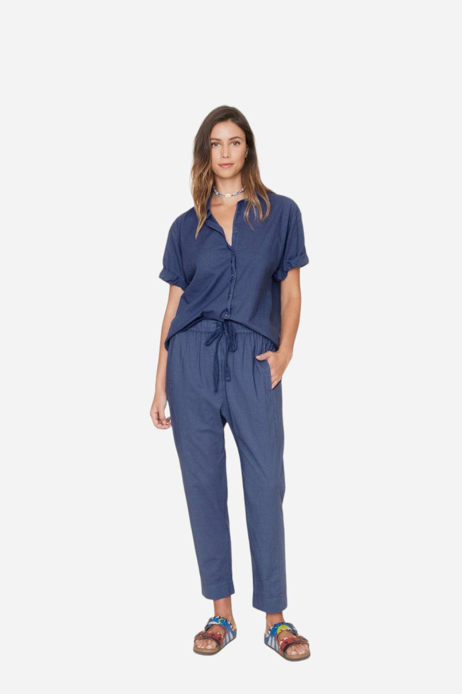Xirena Draper Pants in Marlin Blue – front view