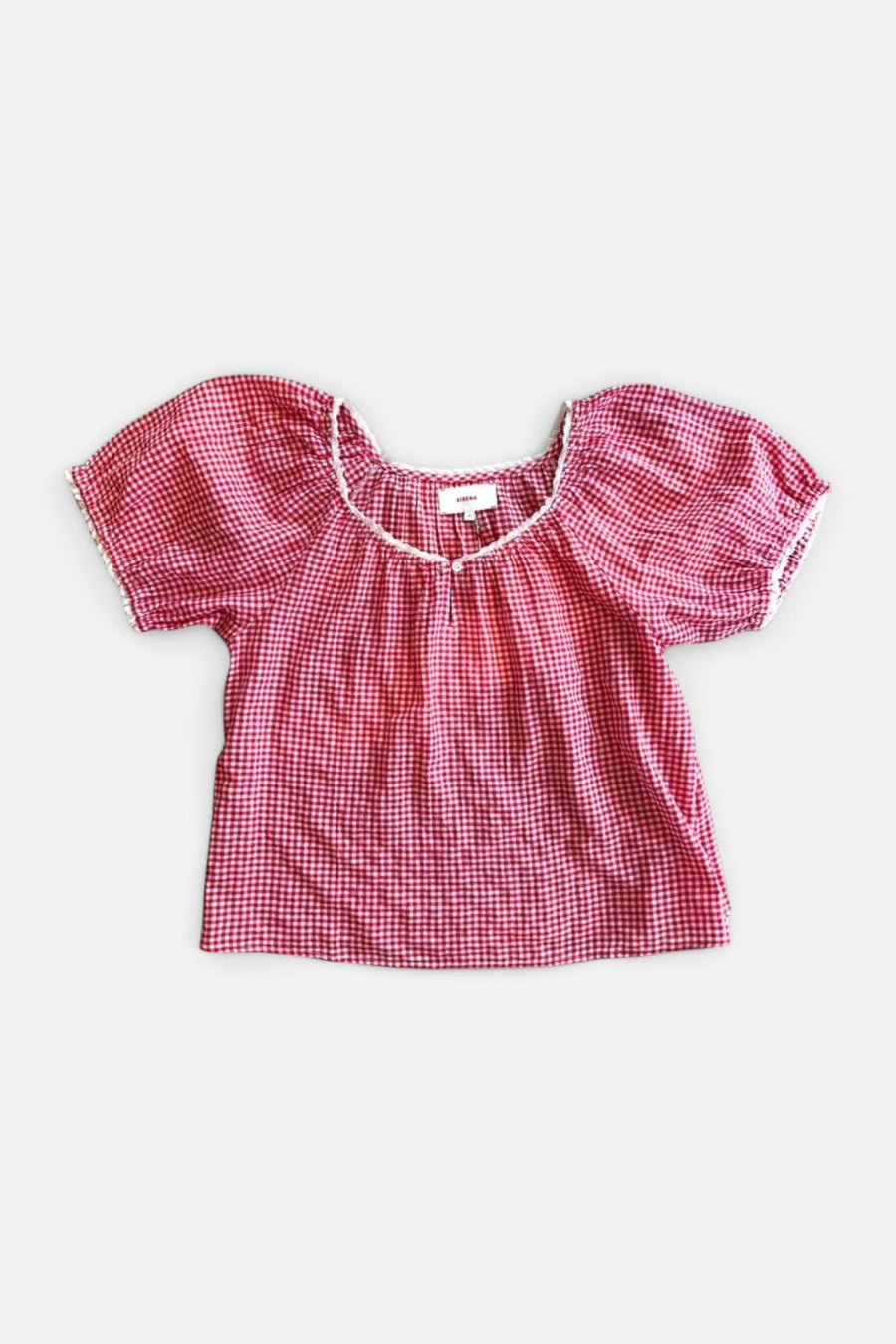 Xirena Maisie Gingham Check Top in Cherry Red – front view