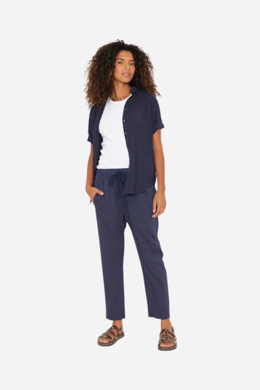 Xirena Navy Draper Pant – front view
