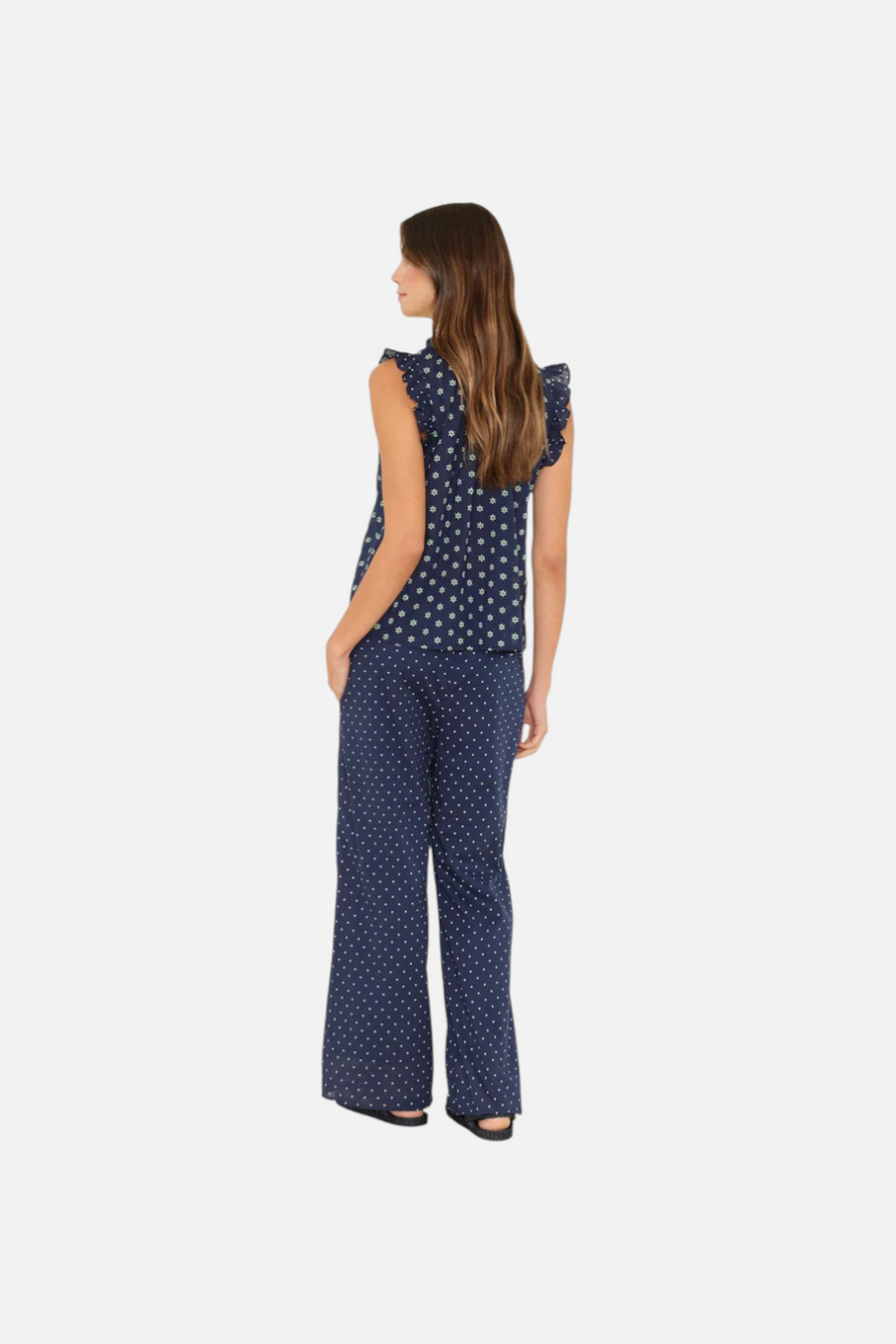 Xirena Women's Tori Daisy Pant in Navy – back view