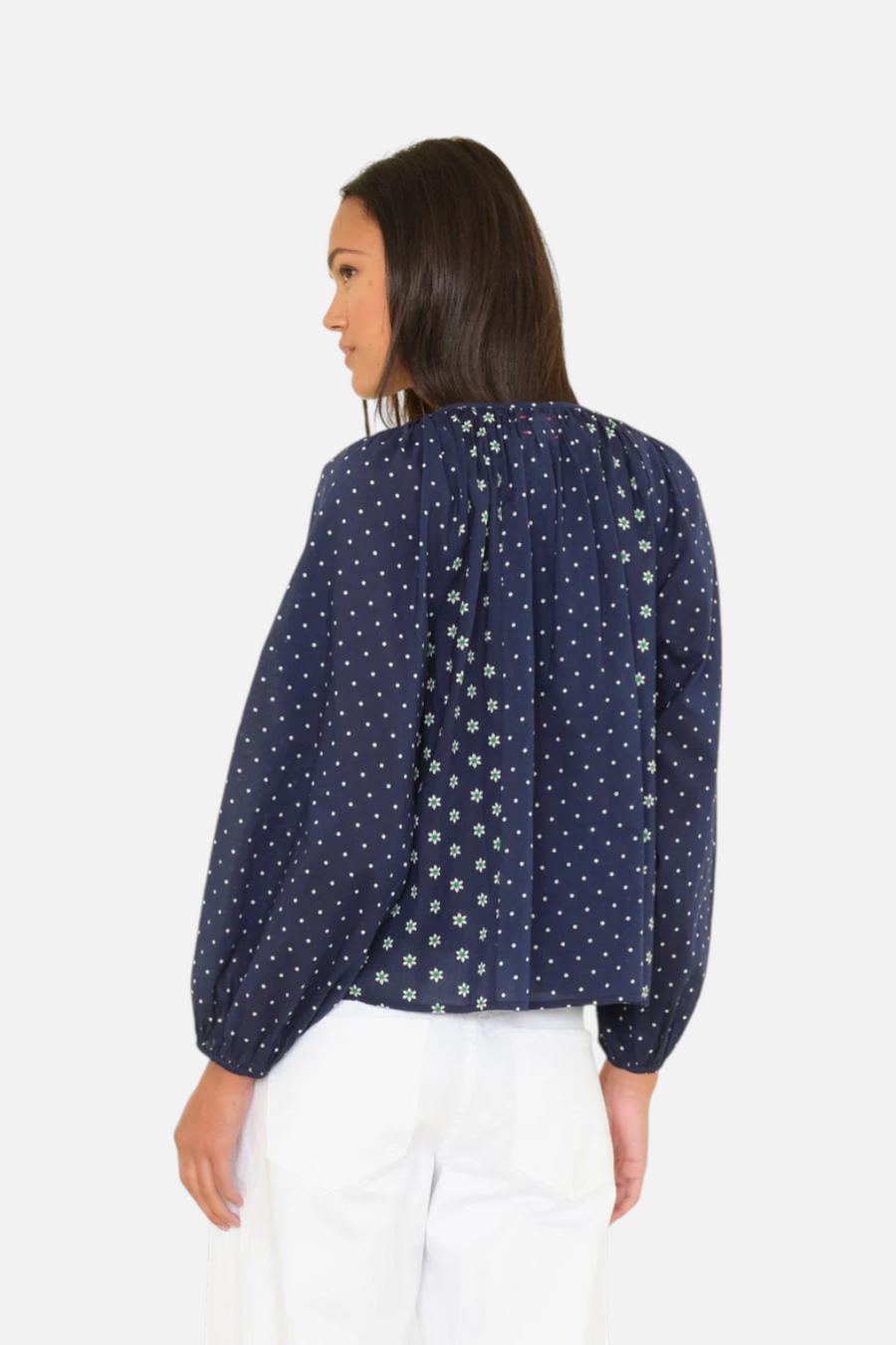 Xirena Women's Willa Daisy Top in Navy – back view