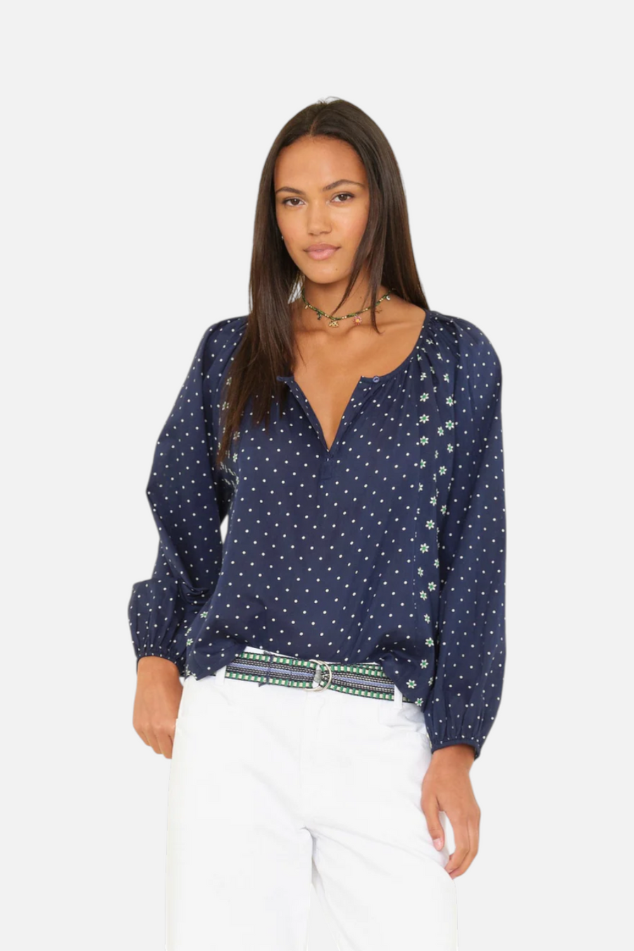 Xirena Women's Willa Daisy Top in Navy – front view