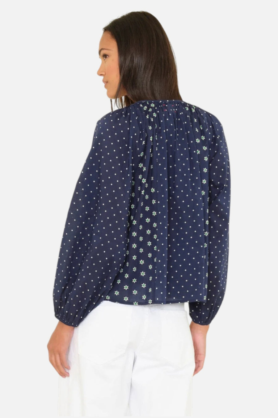 Xirena Women's Willa Daisy Top in Navy – back view