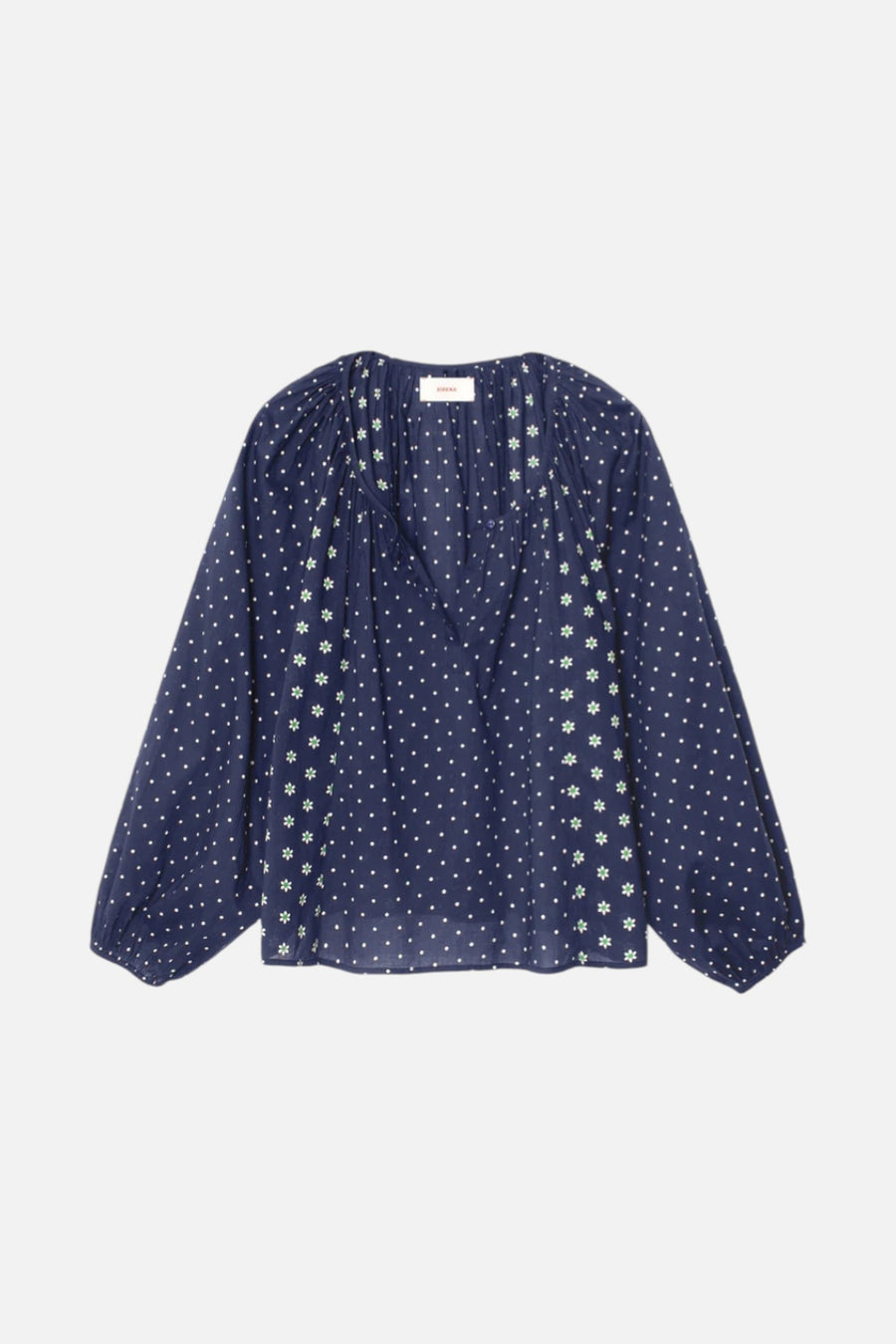 Xirena Women's Willa Daisy Top in Navy – flat lay
