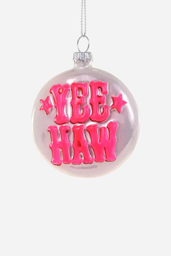 Yee Haw Ornament, Pink