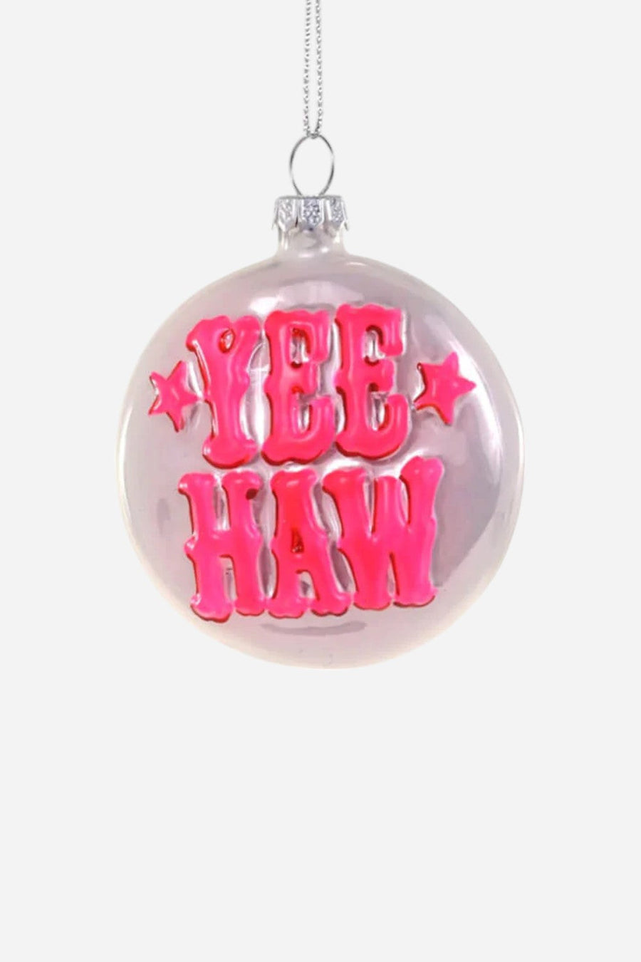 Yee Haw Ornament, Pink – front view