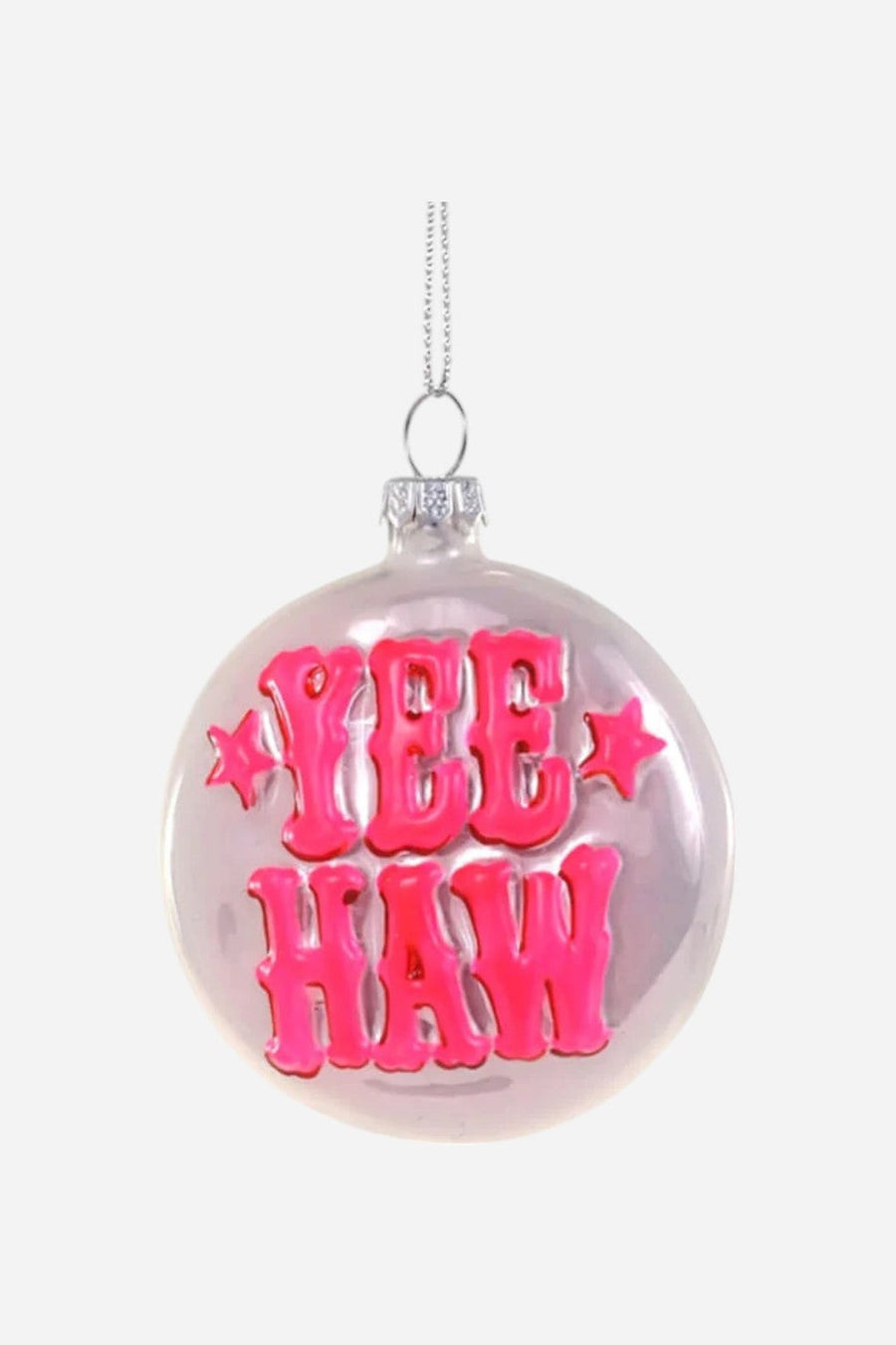 Yee Haw Ornament, Pink – front view