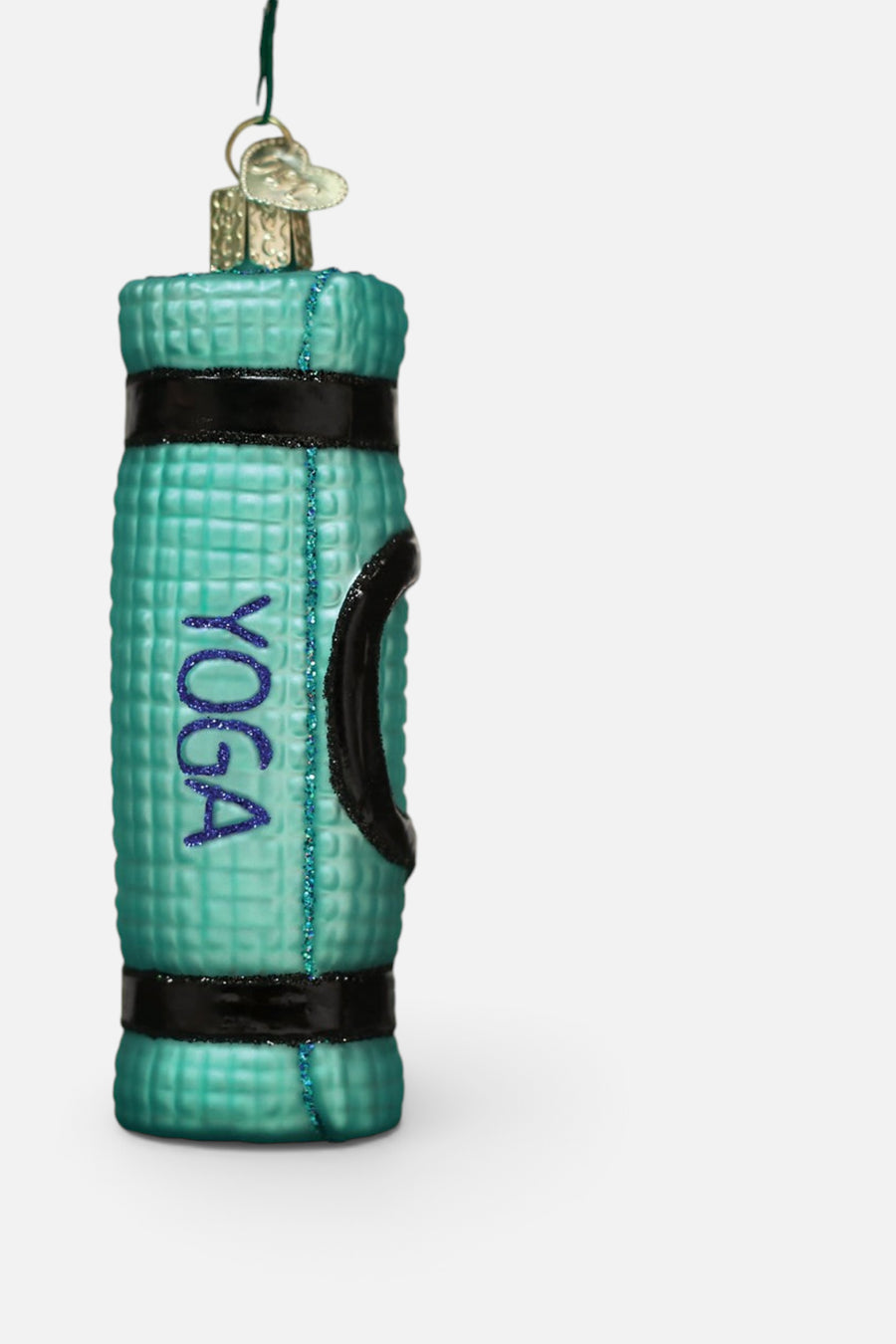 Yoga Mat Glass Ornament – side view