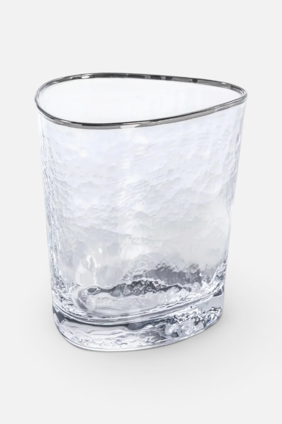 Zodax Aperitivo Triangular Shot Glass with Platinum Rim – front view