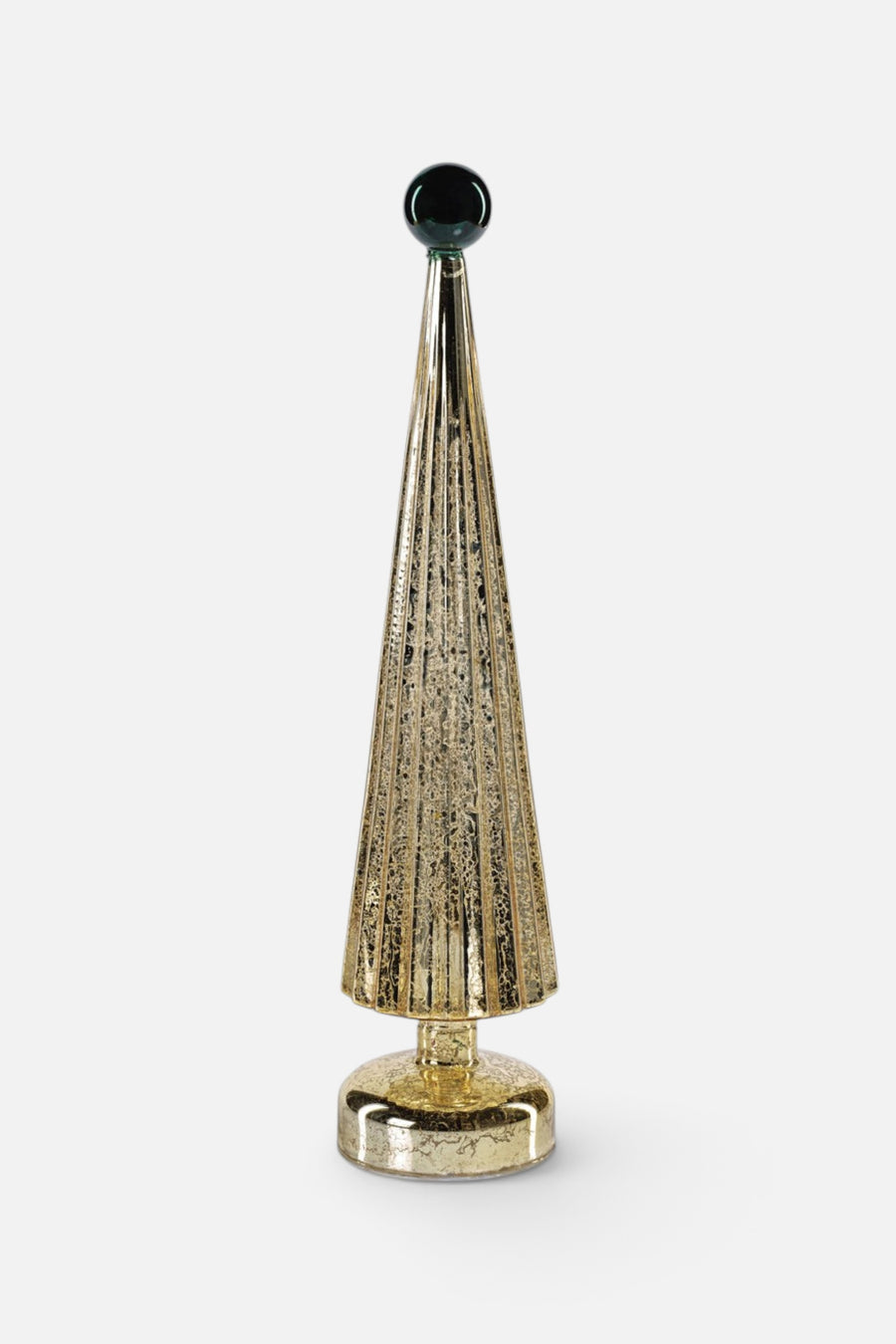 Zodax LED Mercury Glass Tree with Globe Finial in Gold – front view