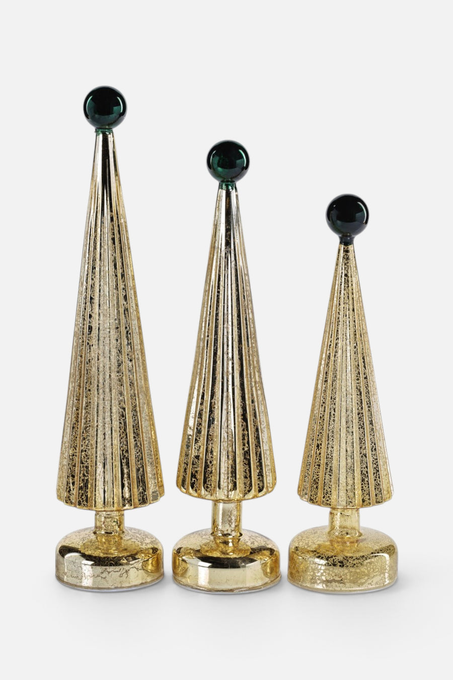 Zodax LED Mercury Glass Tree with Globe Finial in Gold – side view