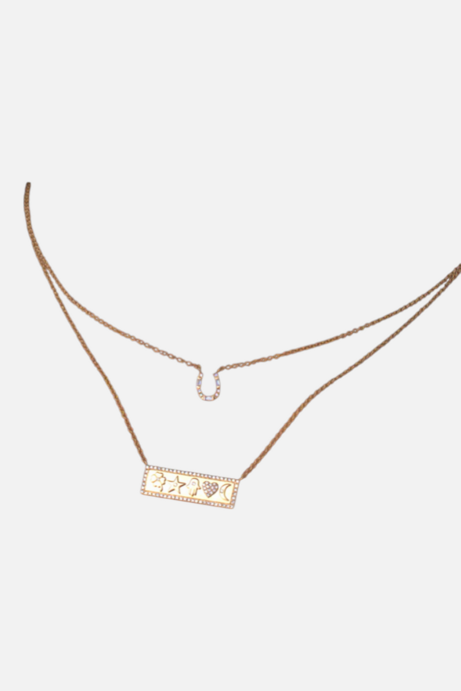 Zofia Day Baguette & Diamond Horseshoe – back view