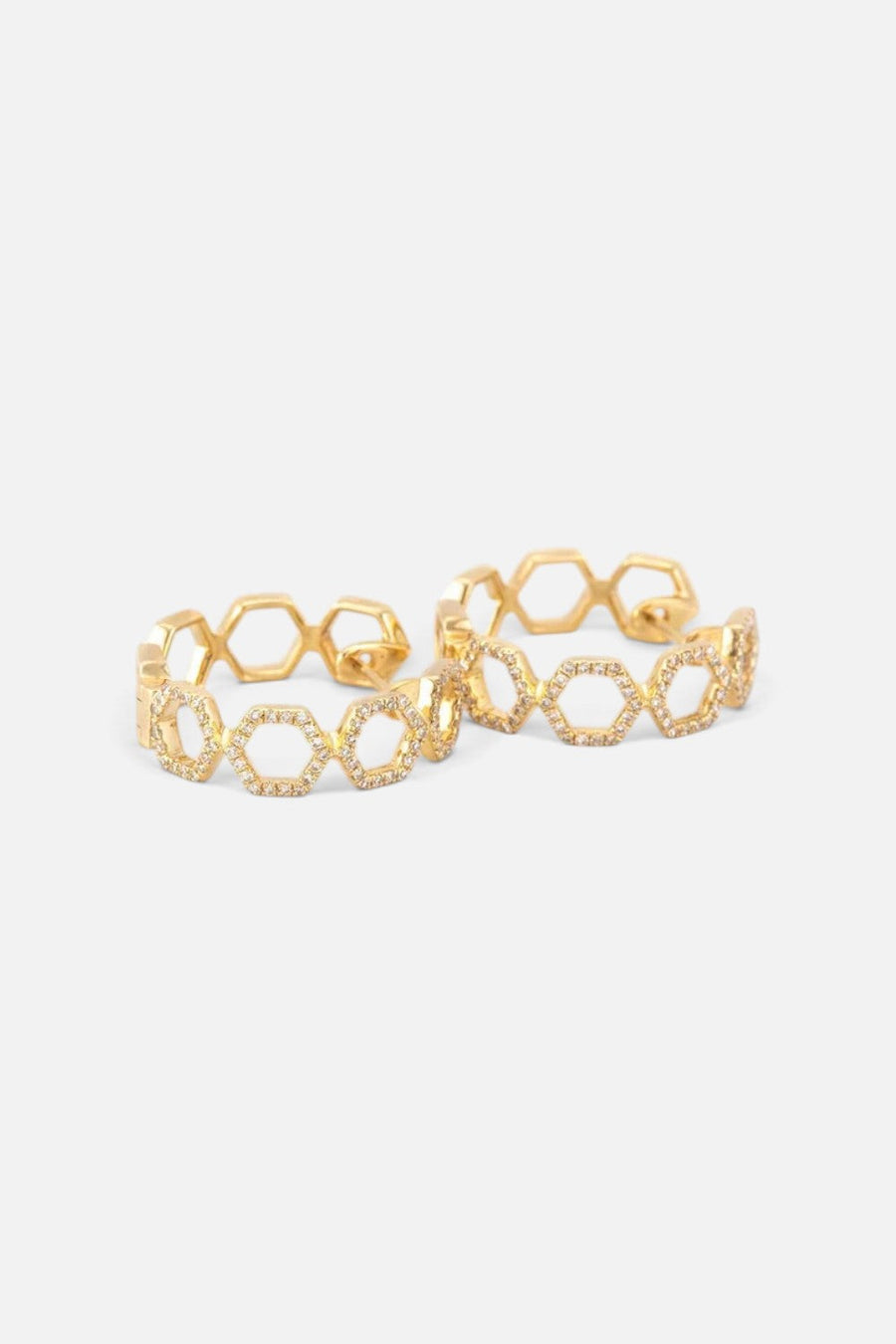 Zofia Day Honeycomb Diamond Hoop Earrings – front view