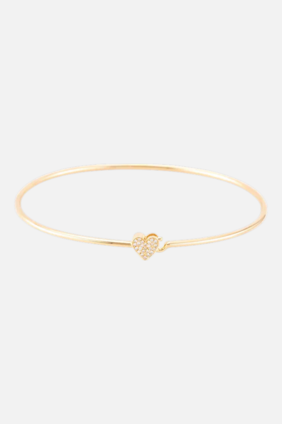 Zofia Day Petite Pave Heart Bangle – front view