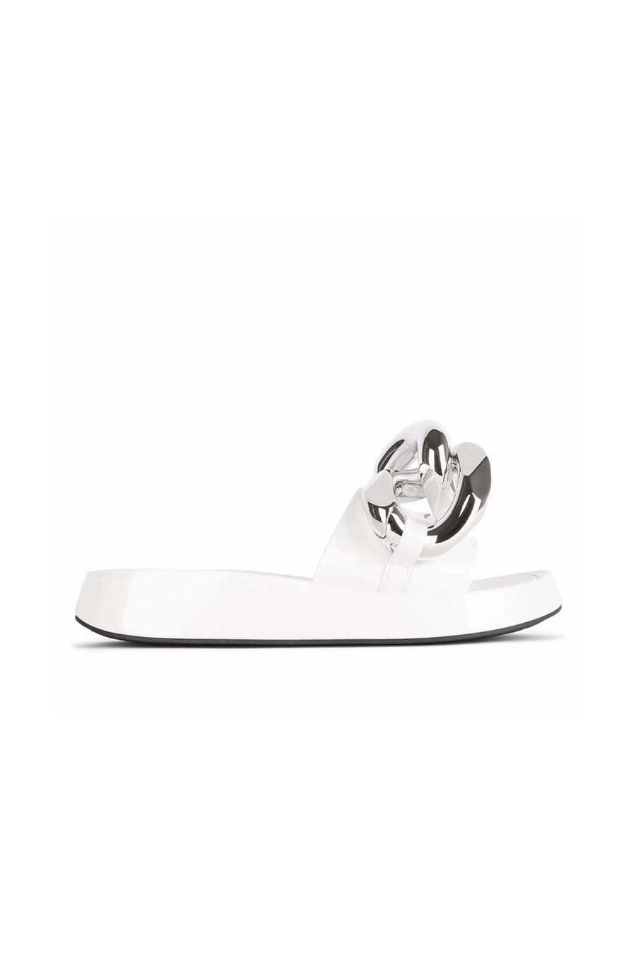 Jeffrey Campbell Epirus Flatform In White Patent Silver