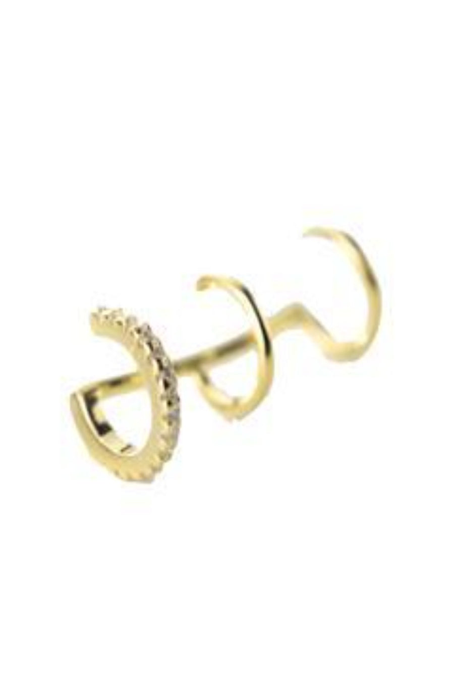3 HOOP EAR CUFF GOLD