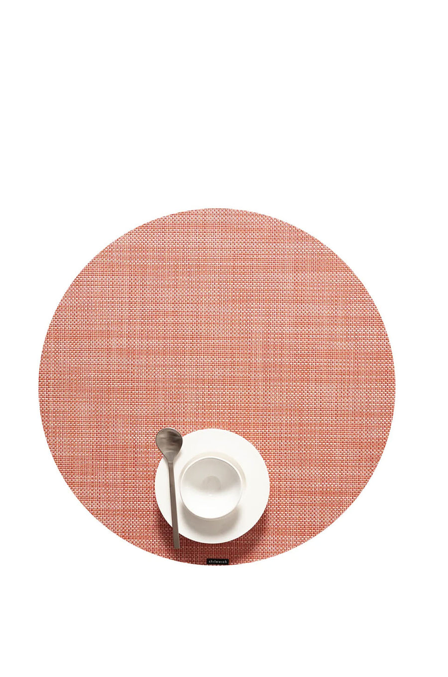 Chilewich Mini Basketweave Round Tablemat In Clay