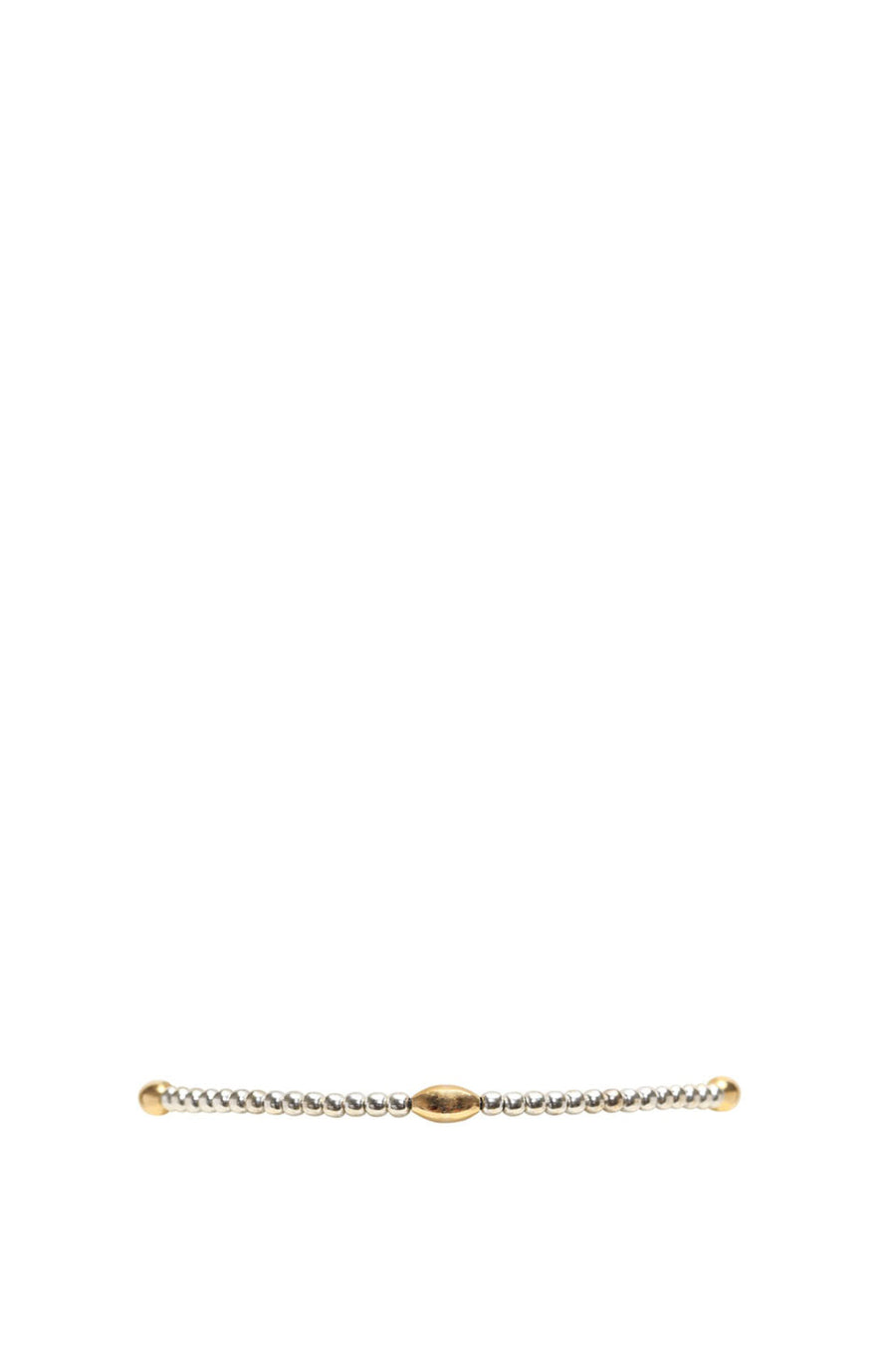 Karen Lazar 2mm Sterling Silver Bracelet With Yellow Gold Orzo Pattern