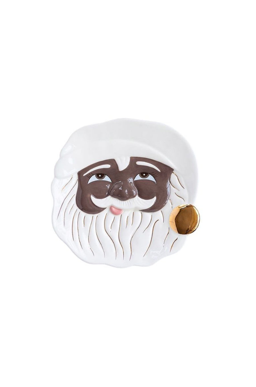 Holiday African American Papa Noel Santa Platter
