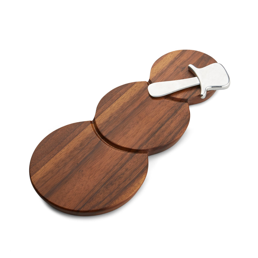 Nambe SNOWMAN CHEESE BOARD SET