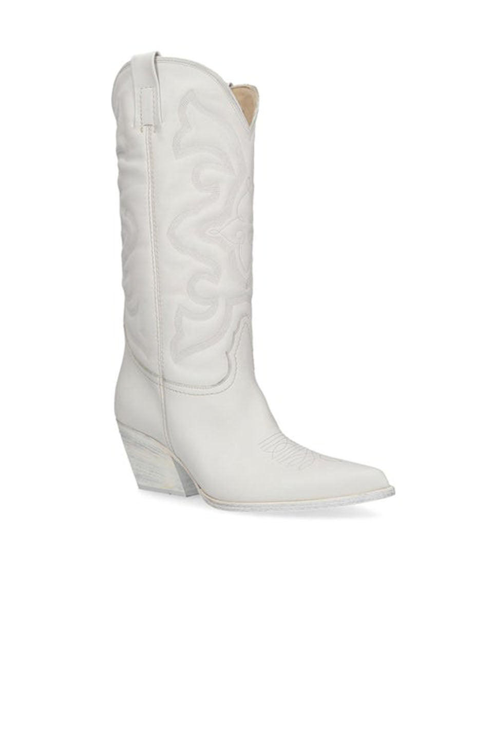 Steve Madden West Boots In White Leather CHROME