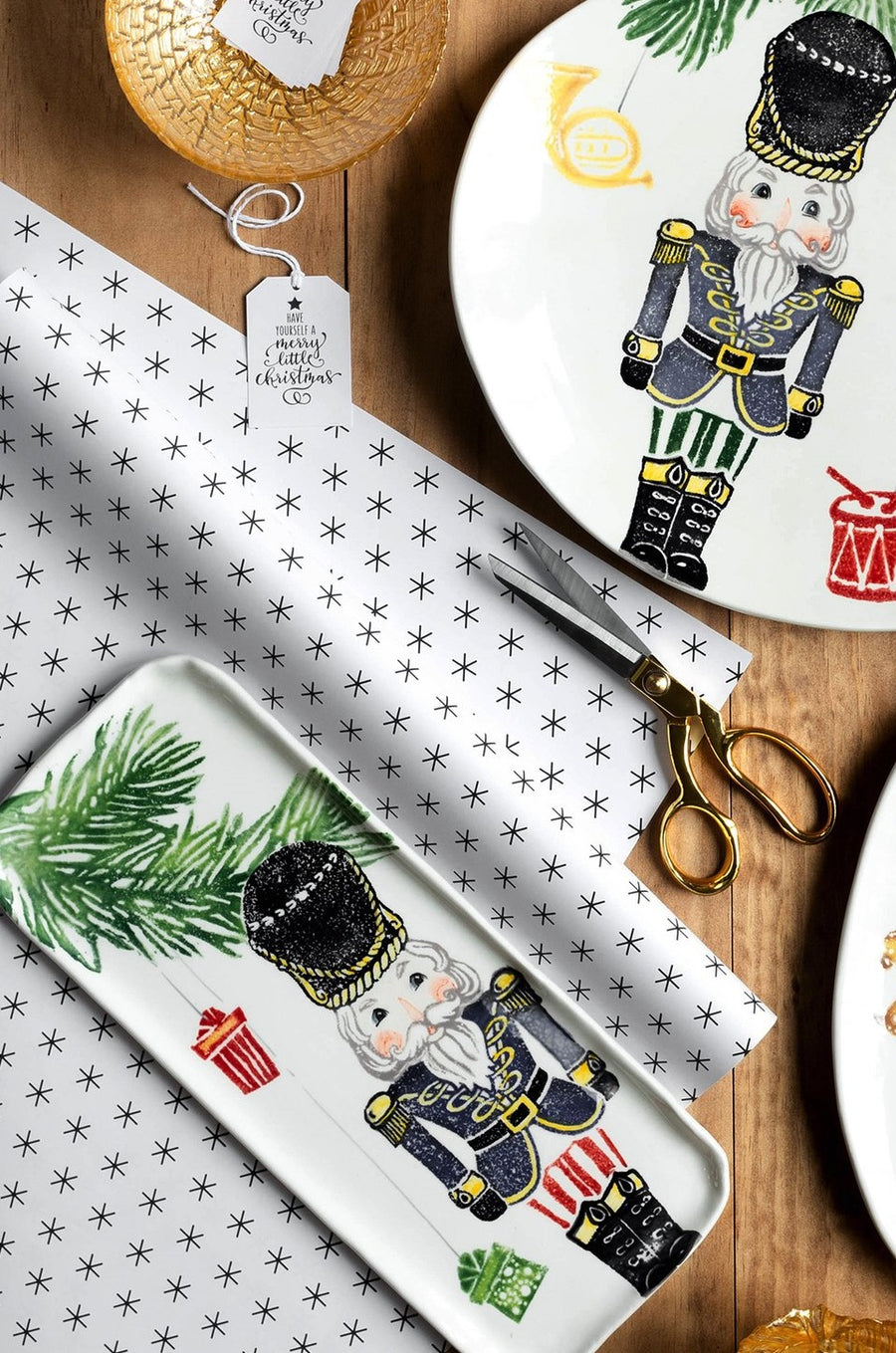 Vietri Nutcrackers Narrow Rectangular Platter