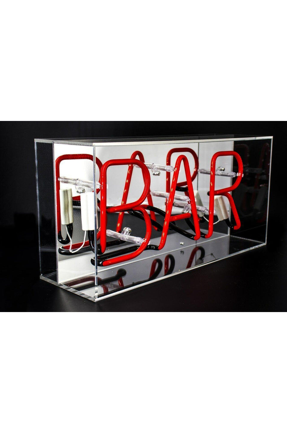 Locomocean Bar Acrylic Box Neon Light In Red Chrome 4001