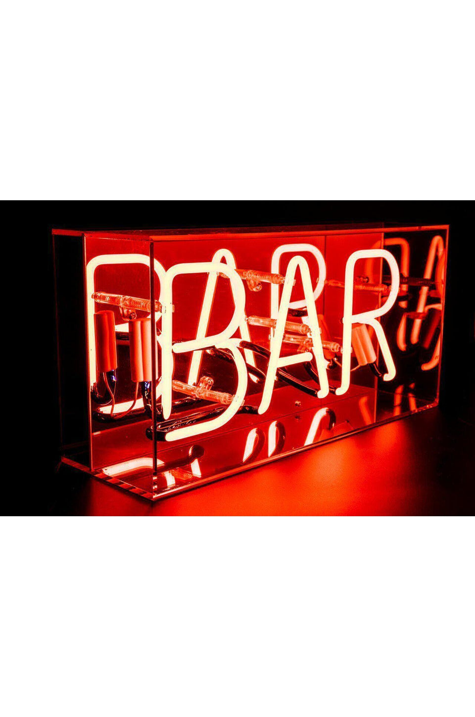 Locomocean Bar Acrylic Box Neon Light In Red Chrome 2644