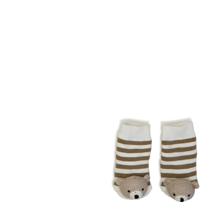 Two's Company Bear Knit Rattle Socks