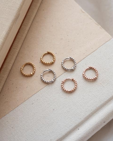 Luv AJ Mini Beaded Huggies Earrings