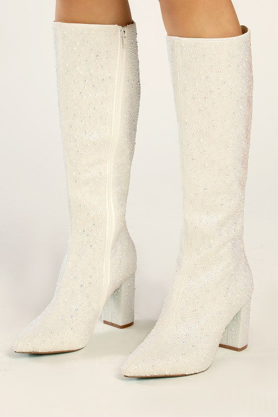 Betsey Johnson Sb-Candy Boot in Pearl