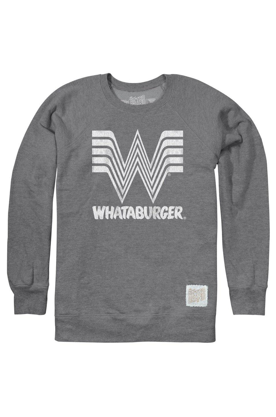 The Original Retro Brand Whataburger Long Sleeve Fleece In Heather Grey