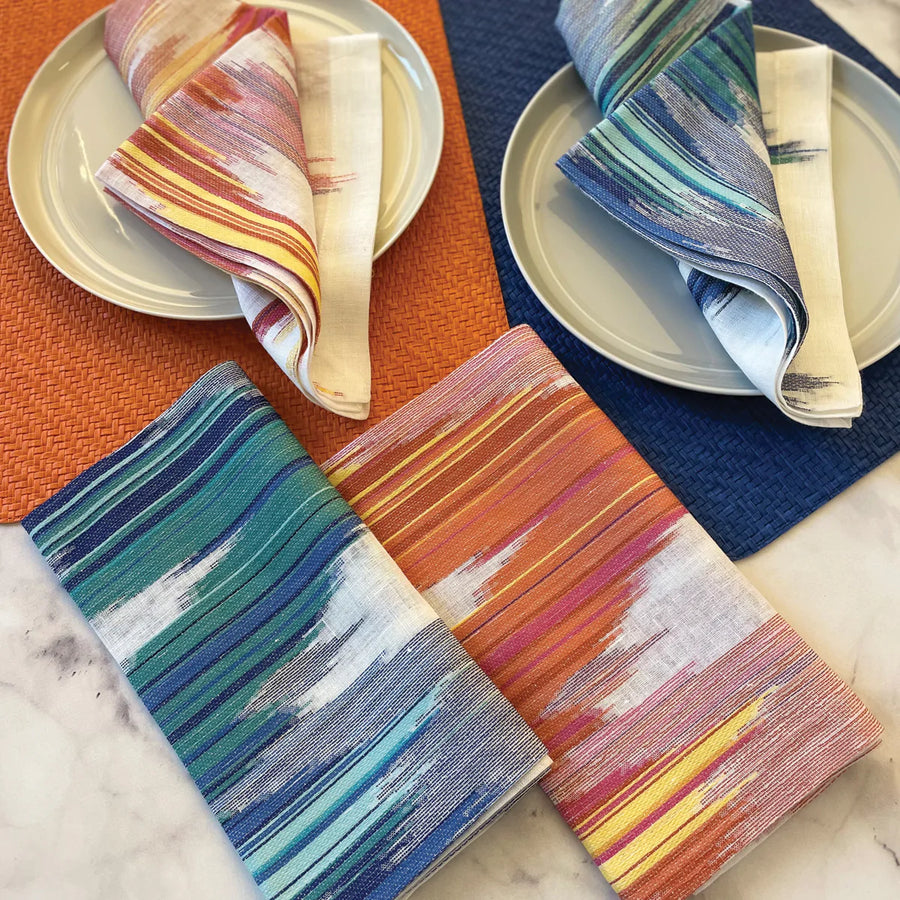 Aztec Red Orange Cloth Napkins, Set of 4