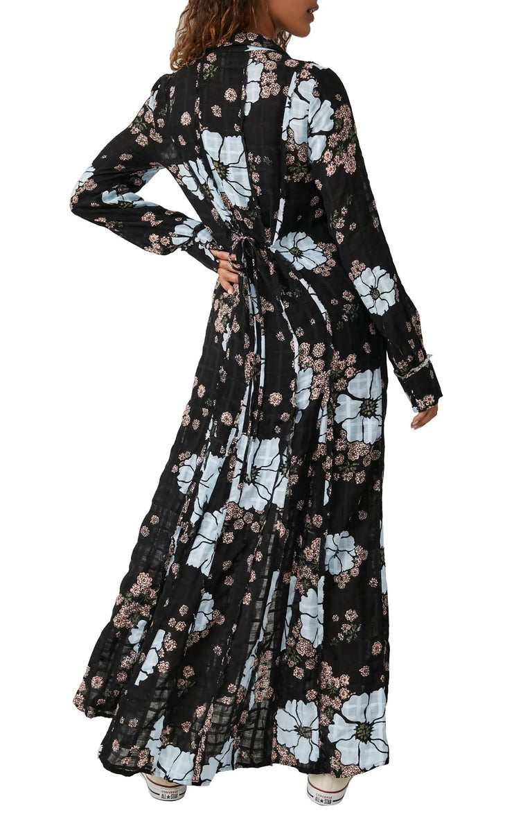 chinese dress ladies Free People Back At It Maxi Dress in Black Combo – CHROME