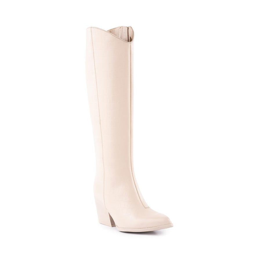 Seychelles Begging You Tall Boot in Cream Coco Leather