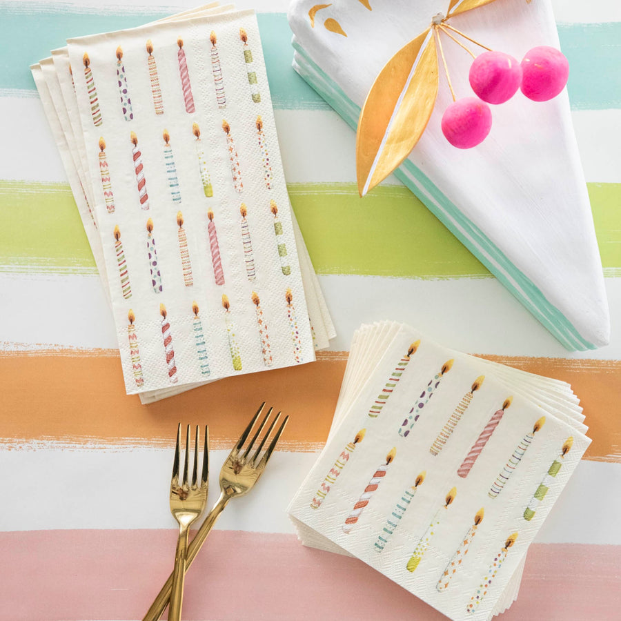 Birthday Candles Cocktail Napkins - Set of 20