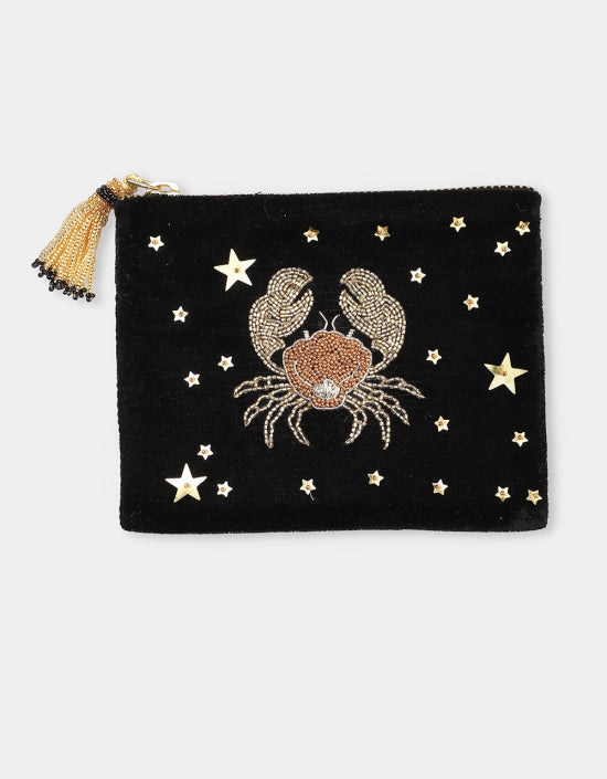 Olivia Dar Cancer Astrology Pouch Jewelry Bag in Small
