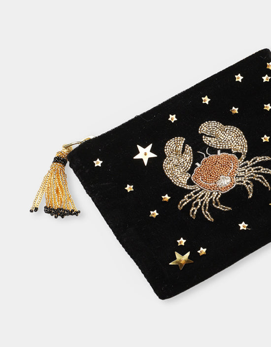 Olivia Dar Cancer Astrology Pouch Jewelry Bag in Small