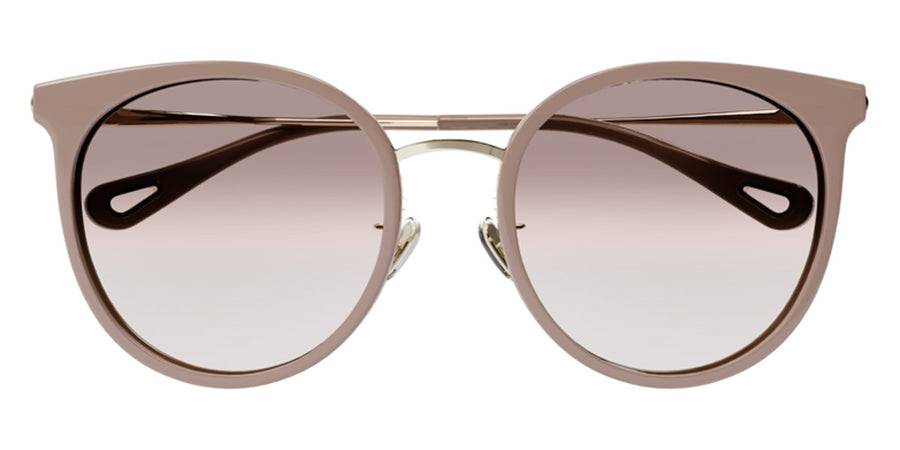 Chloe Nude/Gold Sunglasses with Orange Gradient lenses