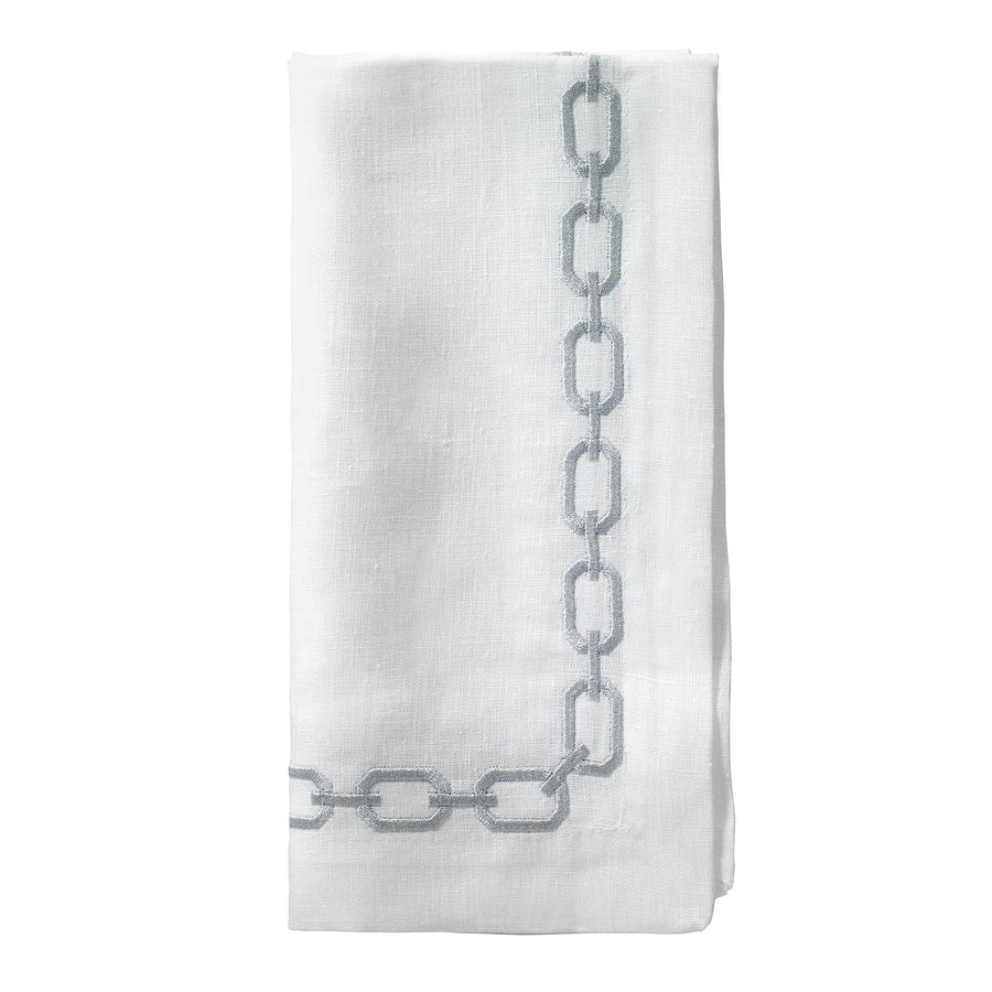 Bodrum Linen Napkins in Silver Chains, Set of 4
