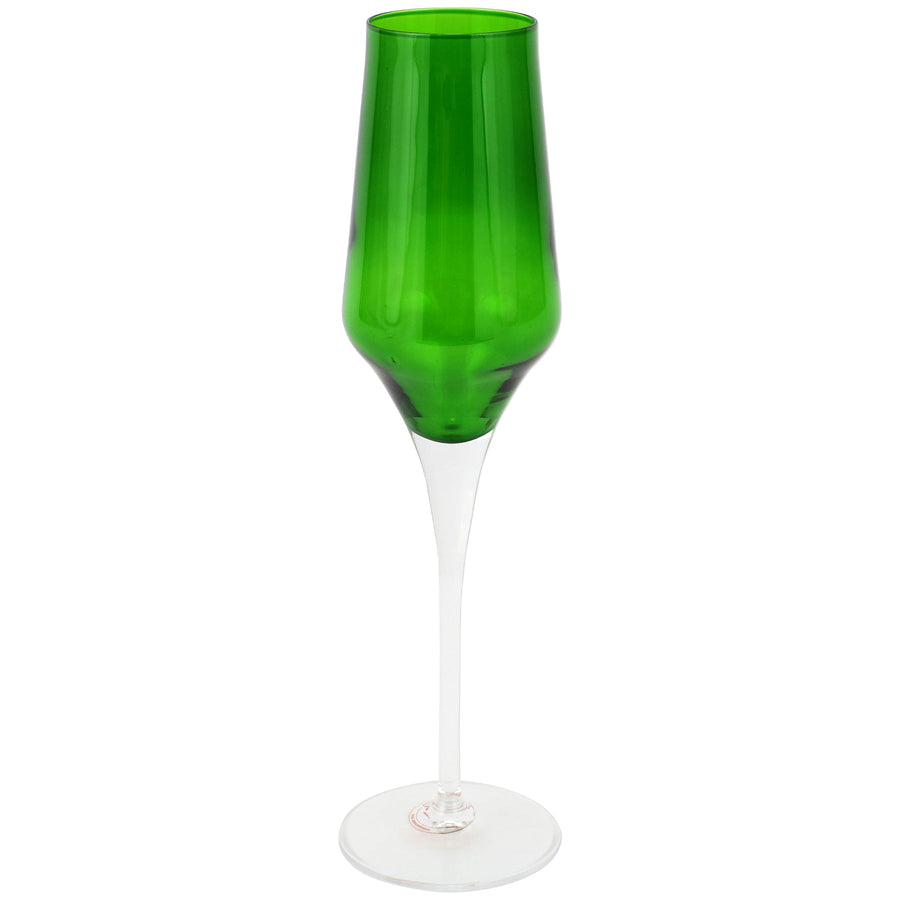Vietri Contessa Champagne Glass in Emerald